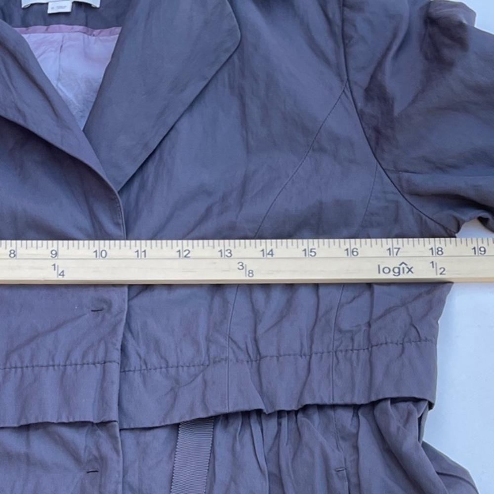 Ann Taylor LOFT‎ Trench Coat size 4, slate grey, cinched waist tie - Picture 12 of 14